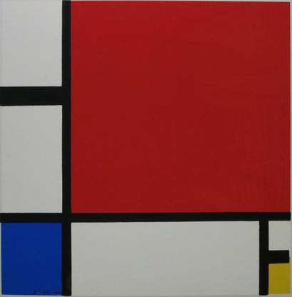 MONDRIAN Piet, d'après, Composition d'après une peinture de 1930 sérigraphie d'interprétation...