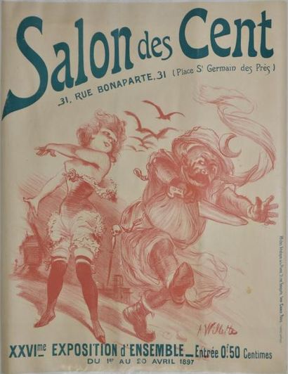 WILLETTE Adolphe, 1857-1926 Salon des Cent, XXVIe exposition d'ensemble, 1897 affiche...