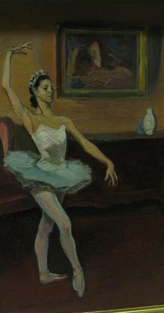 BERTHOMMÉ-SAINT-ANDRÉ Louis (1905-1977) Scène de danse, 1937 Huile sur toile, signée...