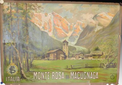 null Monte Rosa da Maclignaga Italia non entoilée 76 x 110 cm