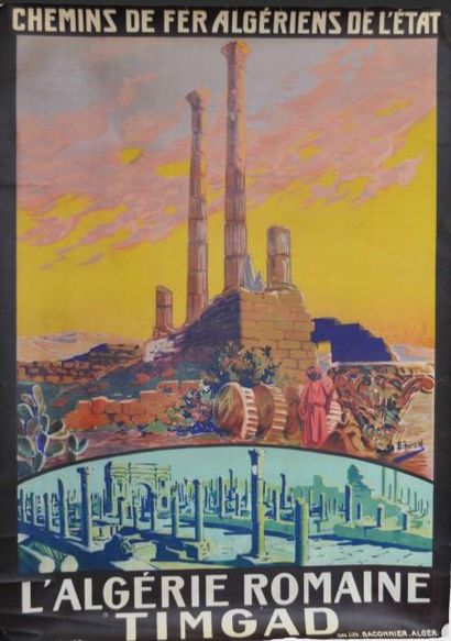 null Algérie Romaine Timgad 1923 non entoilée 75 x 105 cm