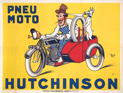 MICH Pneu Moto Hutchinson entoilée 160 x 120 cm bon état (traces plis)