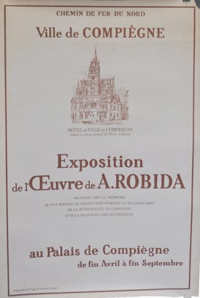 ROBIDA A. Ville de Compiègne exposition de l'oeuvre de A.Robida non entoilée 73 x...