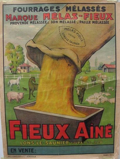 null Fourrages Melas - Fieux Lons - le - Saulnier (Jura) 1934 non entoilée 60 x 80...