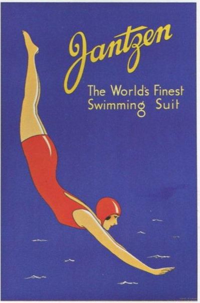 null Jantzen the world's finest swimming suit entoilée 50 x 74 cm bon état