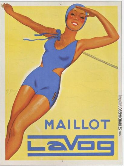 GARRY G. Maillot Lavog 1936 entoilée 60 x 80cm état moyen