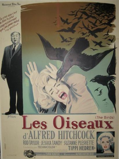 null 2 Affiches entoilées 60 x 80 cm films de Hitchcock: "les oiseaux" (GRINSSON)...
