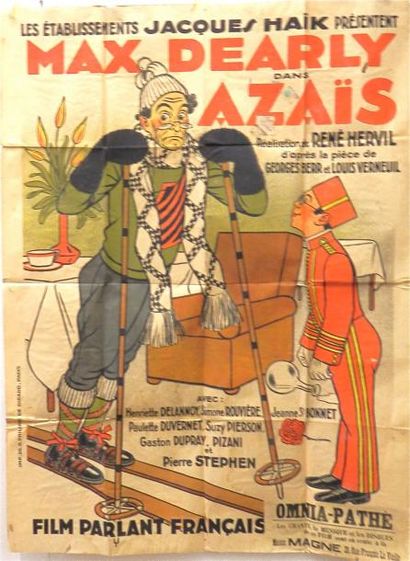 BARRERE A. Azais 1930 réal. Hervil Omnia - Pathé non entoilée pliée 120 x 160 cm