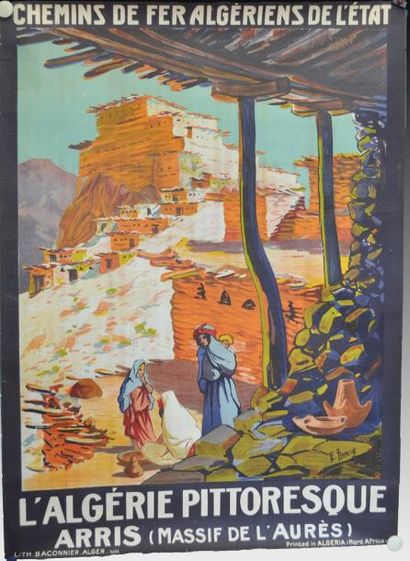 HERZIG F. Algérie Pittoresque Arris (massif de l'Aurès) 1926 non entoilée 75 x 105...