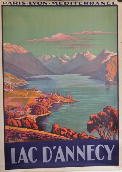 JULIEN J. Lac d'Annecy 1926 non entoilée 75 x 105 cm