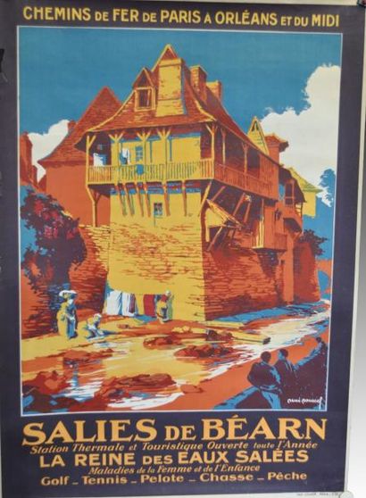 ROUSSEL. R Salies de Bearn 1927 non entoilée 75 x 105 cm