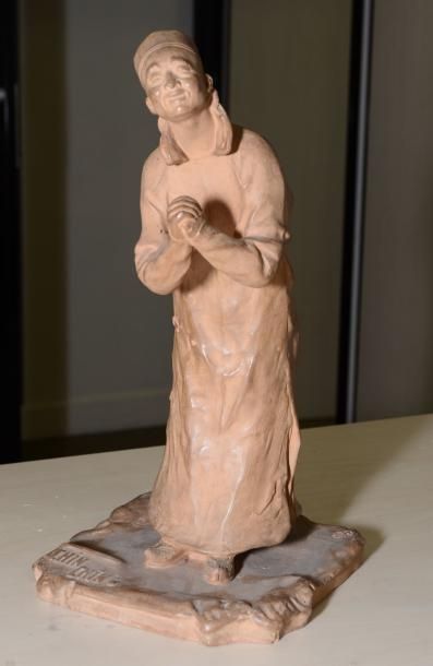 MICH Jean, 1871-1919 Chin Chin Sculpture en terre cuite (petites salissures et égrenures),...