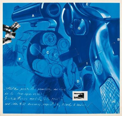 MONORY Jacques, né en 1924 La terrasse N°10 Collage et plexiglas sur fond imprimé...