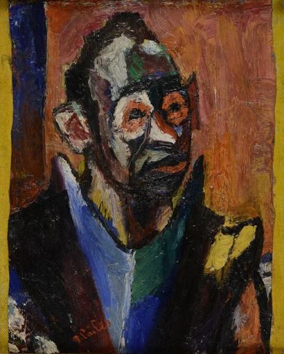 PAILES Isaac, 1895-1978 Clown. Huile sur toile doublée, signée en bas à gauche, annoté...