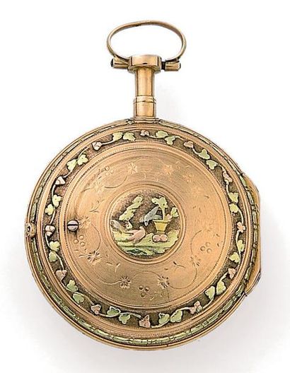 Vaucher. A Paris, XVIIIe siècle Montre de gousset en or jaune 18K (750/1000e). Cadran...