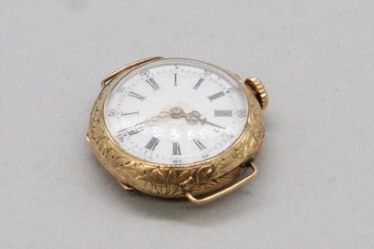 null Montre de col en or rose 18k (750) transformée en montre bracelet. Cadran à...