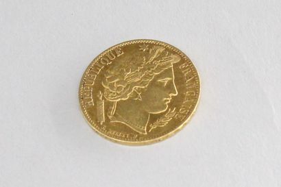 Pièce en or de 20 Francs Cérès (1850 A)....