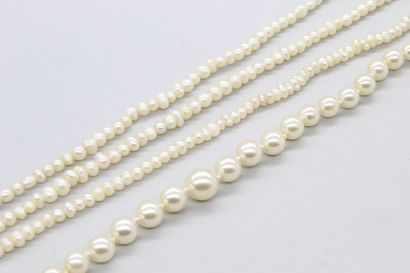 null Lot comprenant deux colliers de perles, un fantaisie, l'autre baroque

Fermoirs...