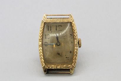 null IVEL 

Boitier de montre en or jaune 14k (585).

Boitier carré décoré de feuillage...