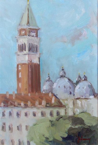 null DELANNOY Isabelle (née en 1962)

Le campanile et la Basilique, Venise 

Huile...