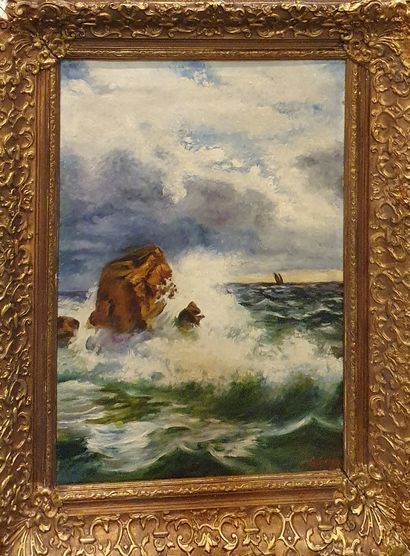 null GIESEN Gertrude Agusta (c.1866-1953)

Le rocher, 1911,

Huile sur toile, signée...