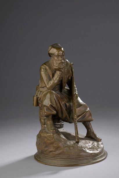 null FRÉMIET Emmanuel, 1824-1910,

Zouave au repos,

bronze à patine médaille (quelques...