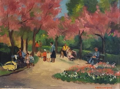 null VASILIKIOTIS Aristoteles (1902-1972) 

La promenade au parc 

Huile sur panneau...