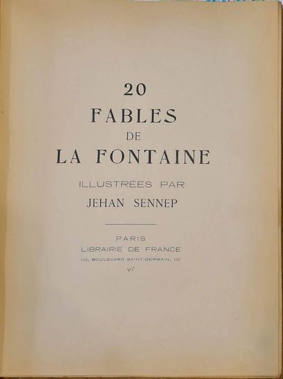 null SENNEP Jehan - 20 Fables de La Fontaine, ill. par Jehan Sennep. Paris Librairie...