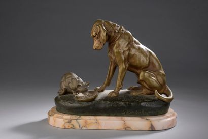 null DE GÉRICKE A., XIXe-XXe siècle,

Le partage,

groupe en bronze à patines dorée...