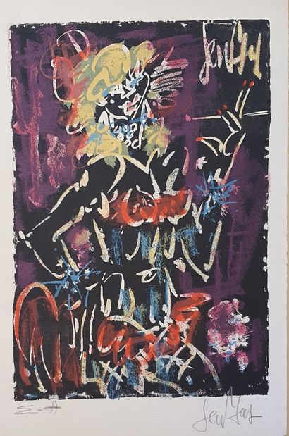 null GEN PAUL, 1895-1975,

Danseuse au porte cigarette,

lithographie en couleurs,...