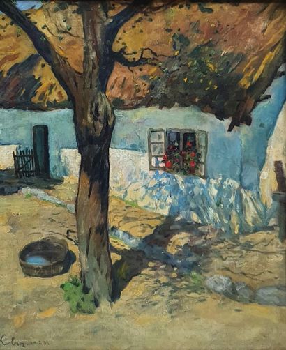 null KOBOR Henrik, 1885-1969,

Ferme au soleil, 1923,

huile sur toile (quelques...