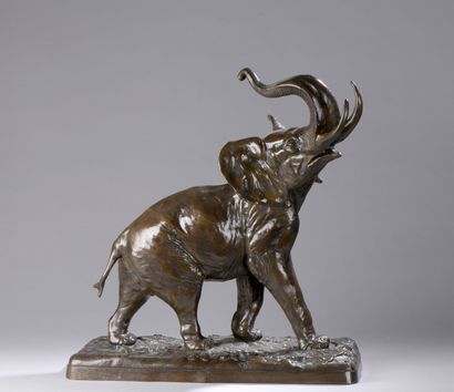 null 
BARYE Alfred, after





Elephant barring





Important bronze with dark brown...