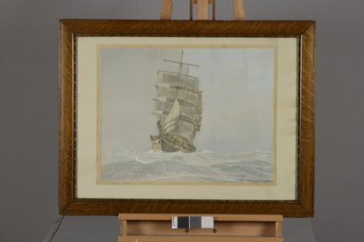 null MARIN-MARIE, 1901-1987,

Ship at sea,

gouache stencil on paper, edition of...