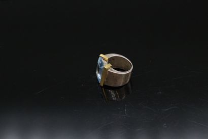 null DANIEL SWAROVSKI 



Blackened silver metal ring centered with an imitation...