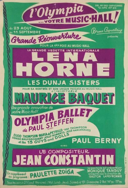 null Show poster 

The Olympia Bruno Coquatrix Lena Horne the Dunja sisters Maurice...