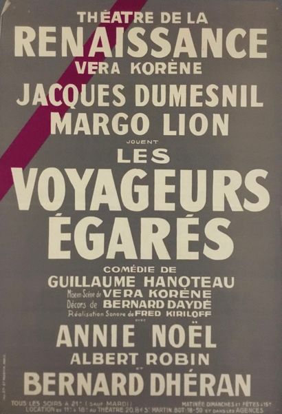 null Show poster 

Theatre de la Renaissance Jacques Dumesnil Margo Lion "les voyageurs...