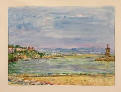 null MOMDJIAN Garabed 

Gouache on paper, signed, titled, dated, "Théoule sur mer"...