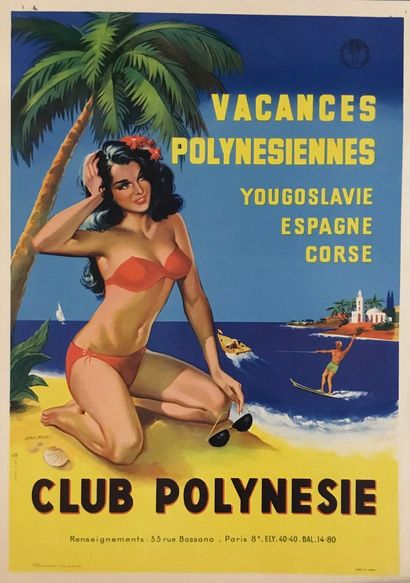 null MASCII Jean 

Affiche originale lithographie de spéctacle pour le Club Polynésie...