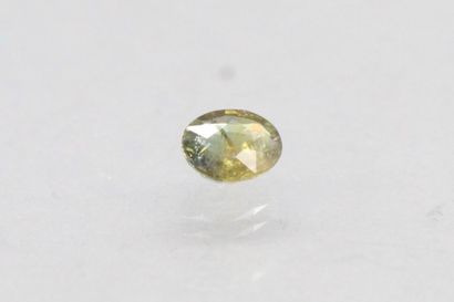 null Green oval sapphire on paper.

Weight : 1.10 cts.

Plan of detachment.