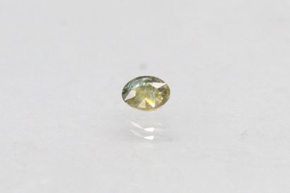 null Green oval sapphire on paper.

Weight : 1.10 cts.

Plan of detachment.