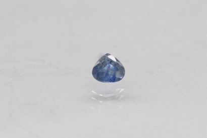 null Blue pear sapphire on paper.

Weight : 0.69 ct.

Plan of separation.