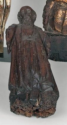 Saint barbu en bois sculpté du XVIIe siècle....