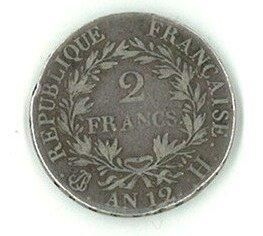 null Deux francs, an 12 La Rochelle, 12 382 ex. Rare et TB