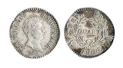 null Quart de franc, 1806 Paris, 31 215 ex. G346, LF 159. Presque superbe