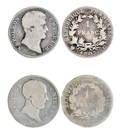 null Franc 1807 Turin, 10 564 ex. Très rare et B On joint le franc 1807 A "tête de...