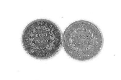 null Deux demi francs 1812: A et D. Les 2, TTB