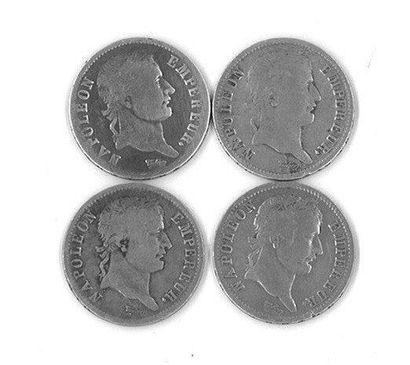 null Lot de quatre francs rares, en faible état (G 447, LF 205): 1809 H et K, 1811...