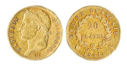 null 20 F. Napoléon I lauré, 1811 Turin, 20 268 ex. TB