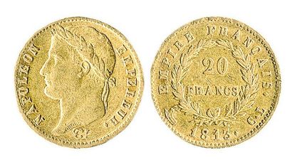 null 20 F. Napoléon I lauré, 1813 Gênes, 4 380 ex. Rare et presque TTB