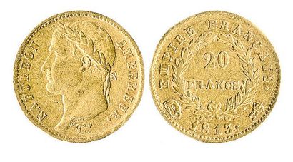 null 20 F. Napoléon I lauré, 1813 Rome, 5 532 ex. Très rare et presque TTB